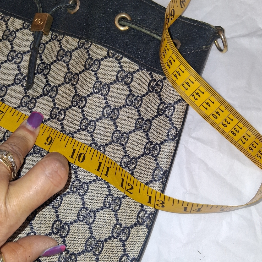 Gucci Authentic, Vintage Blue & Beige Monogram Shoulder Bag  (No Strap) - Picture 12 of 12